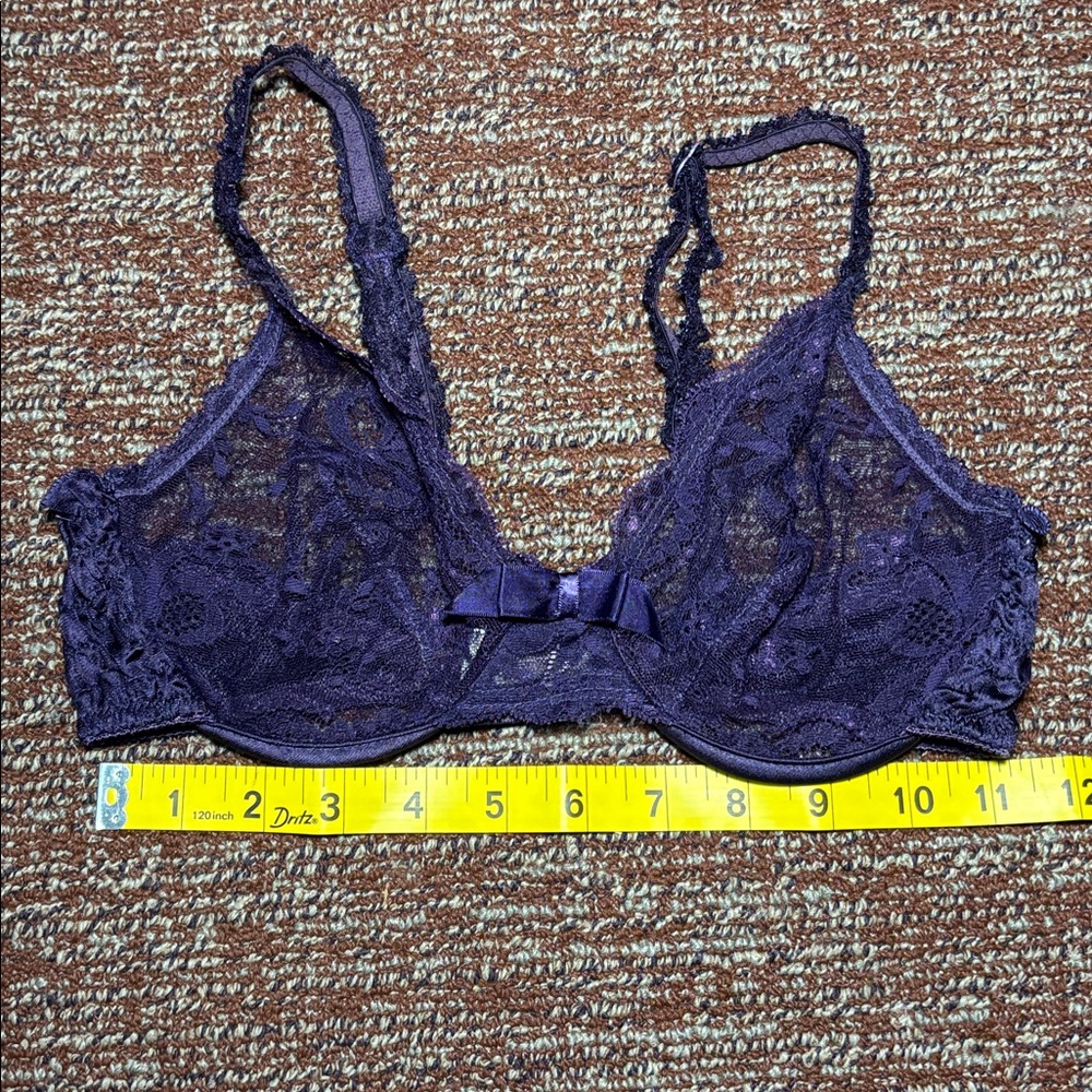 Victorias Secret Bra Vintage sheer purple unlined gold label delicate lace bra - Picture 13 of 13